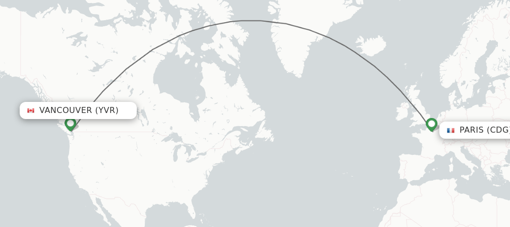 Vol Paris vers Vancouver