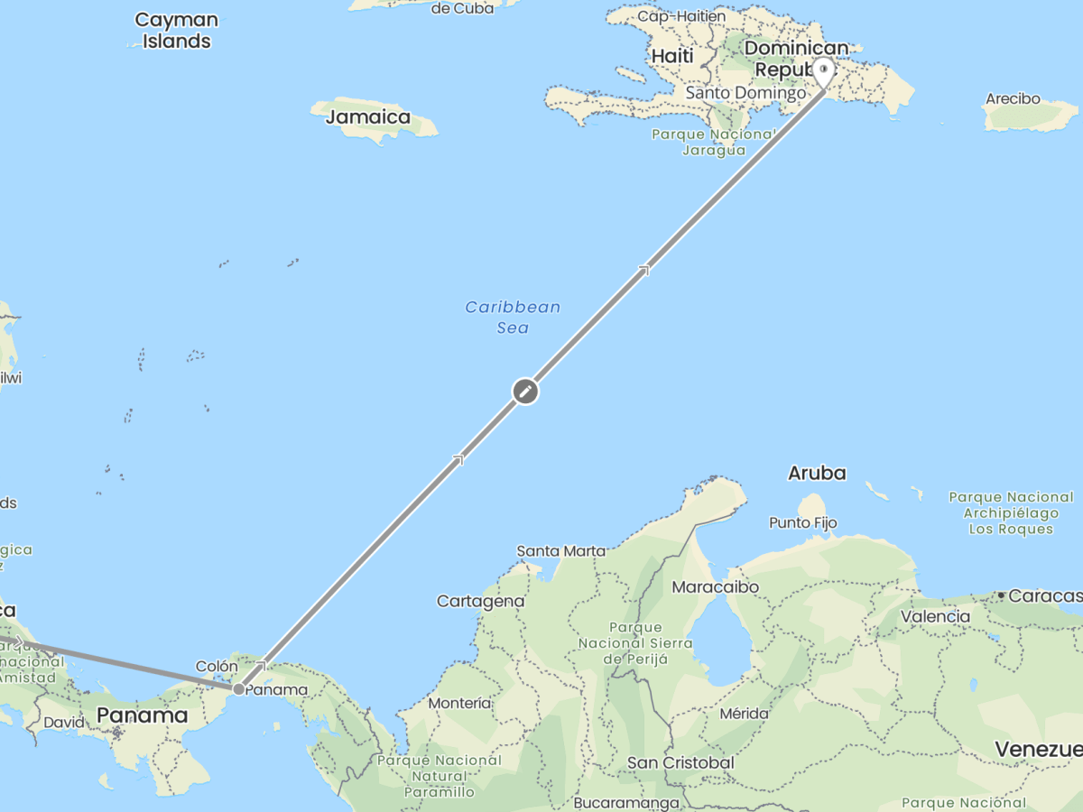 Vol San Jose vers Saint&nbsp;Domingue